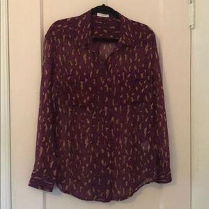 Equipment silk leopard print shirt